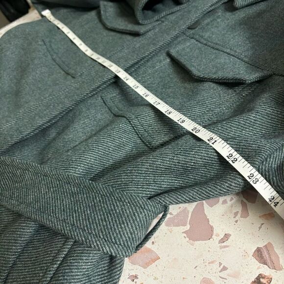 Ted Baker Emerii Oversized Belted wool blend Shacket shirt jacket XXL green new - Picture 12 of 15